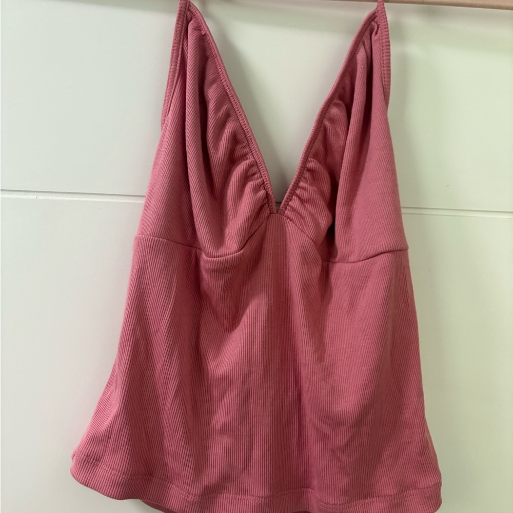 Sunday Best Pink Ribbed Crop Top